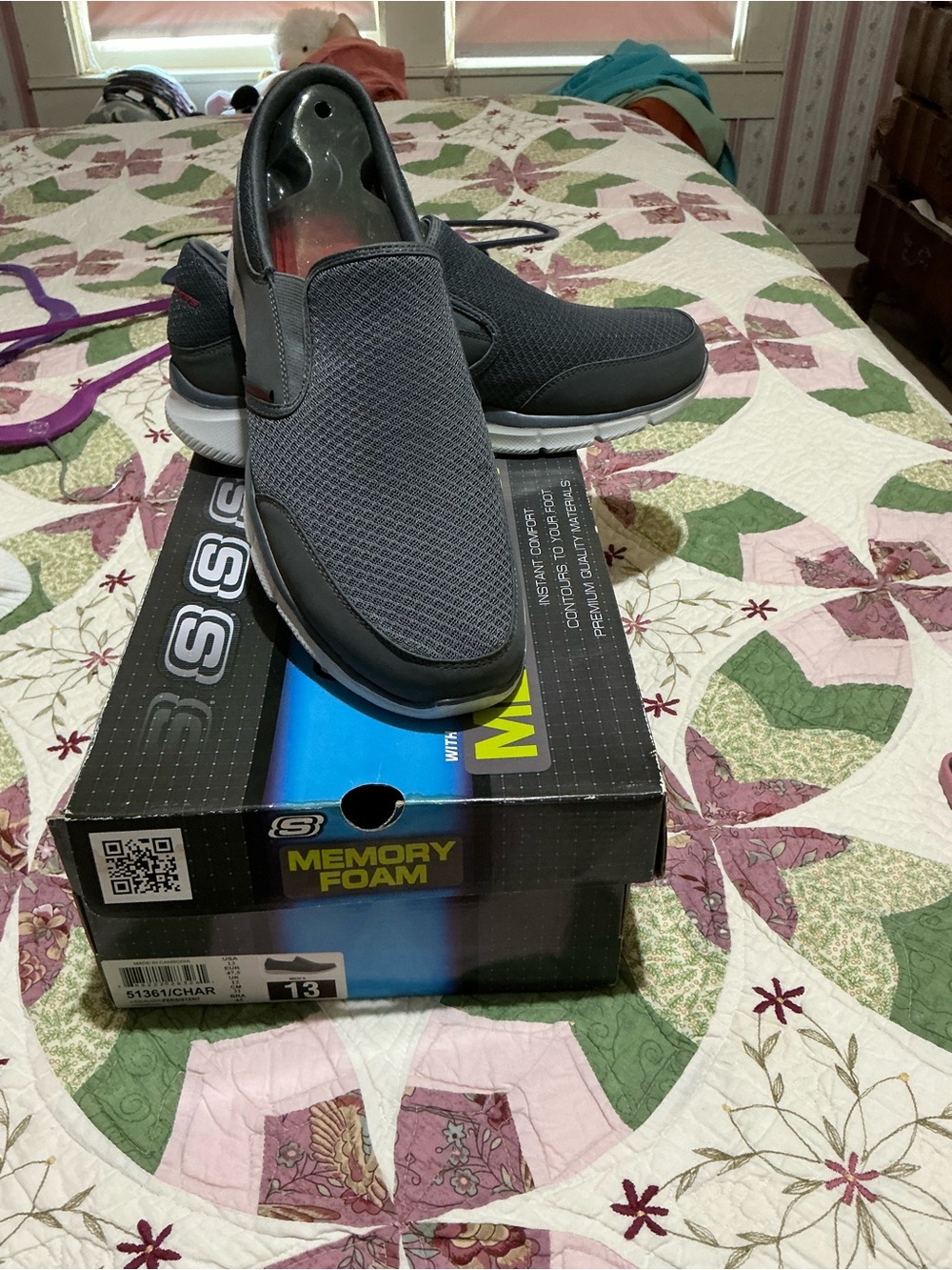 Skechers Men’s Slip-On Loafers in Charcoal Gray
